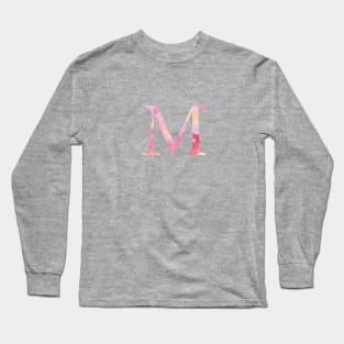 Pink Mu Watercolor Letter Long Sleeve T-Shirt